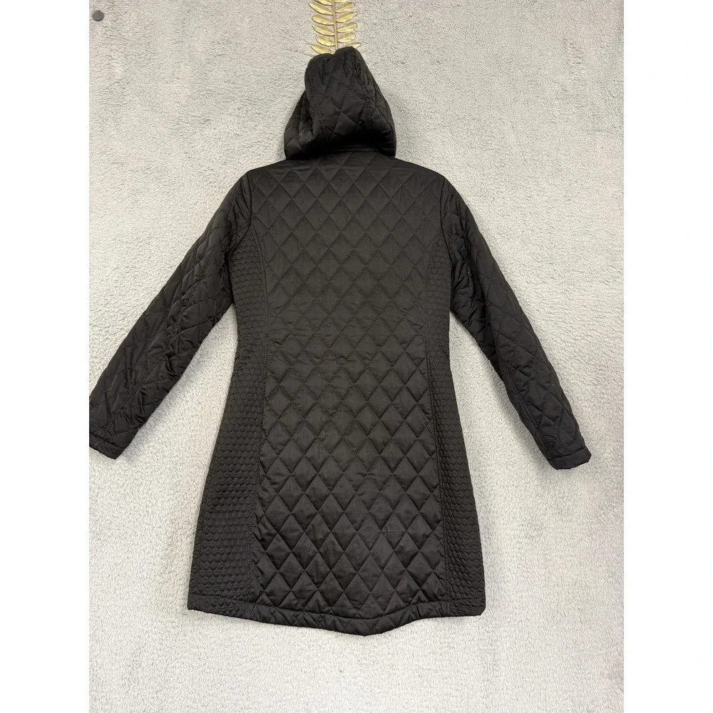Michael Michael Kors Coat Womens Small Black Quilted‎ Hooded Puffer Long Zip